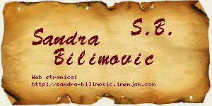 Sandra Bilimović vizit kartica